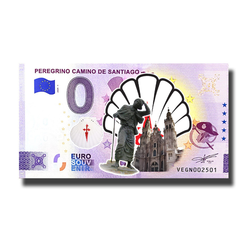 0 Euro Souvenir Banknote Peregrino Camino de Santiago Colour Spain VEAG 2024-1 0 Euro Souvenir Banknote Peregrino Camino de Santiago Colour Spain VEAG 2024-1